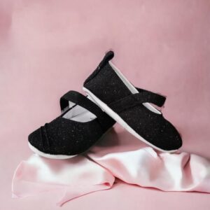 Pantofi Negri pentru Fetiță cu Baretă și Închidere Scai